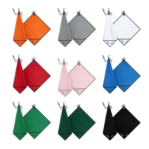 Multi-Color Magnetic Golf Cleaning Towel with Portable Clip Soft Microfiber Golf Towel for Travel Use