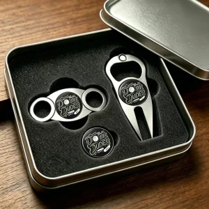 Multi Cut Customized Cigar Cutter Custom Engraving With Back Costume Name Bottle Opener Double Blade Golf Ball Marker