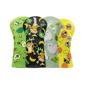 Multi Design PU Leather Embroidery Logo Golf Club Head Covers 460CC Golf Driver Headcover