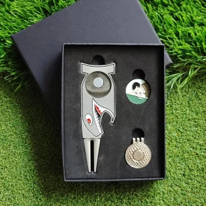 Multi Functional Golf Ball Marker Hat Clip Set With Divot Tool Magnetic Golf Gift for Golfers Premium Gift Box Golf Set