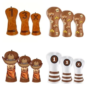 Multi Styles PU Leather Golf Headcovers 3PCS/2PCS Golf Wood Head Cover Golf Headcovers Custom Logo