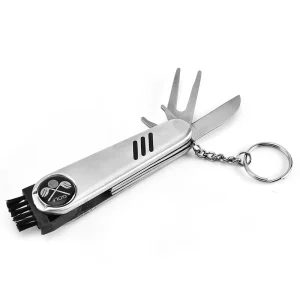 Multi-function 6 in 1 Golf Divot Repair Tool Pocket Knife Stainless Steel Golf Club Cleaner Ball Maker Golf Accessories