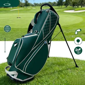 Multicolor PU Leather Waterproof Golf Stand Bag with 14-Way Divider