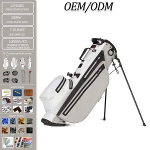 Multifunction Waterproof Golf Stand Bag with Speaker, Lightweight PU Leather, Custom Logo