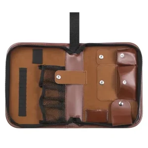 Multifunctional Golf Accessory Case Golfing Accessory Holder Zippered Leather Case with Multiple Slot Golf Equipment
