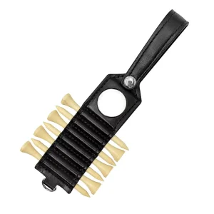 Multifunctional Leather Golf Tee Belt Clip Carabiner Design Holds 7 Golf Tees and Ball Marker Portable Golf Accessories