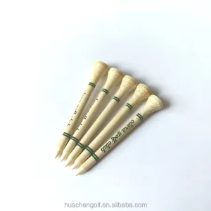 Natural Biodegradable 70mm Bamboo Golf Tees with Custom Logo Print Striped Design HC1008