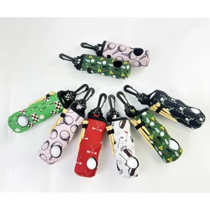 Neoprene Golf Bag Accessory Ball Pouch with Tee Holder Keychain Belt Clip and Hook Golf Gifts