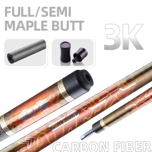 New Arrival 1 2piece High Performance Carbon Fiber Billiard Cue Lighted Pool Cue with Precision Cue Tips Customizable