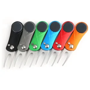 New Arrival Golf Fork Divot Repair Tool with Aluminum Handle Metal Tool Plated Technique Other Golf Products
