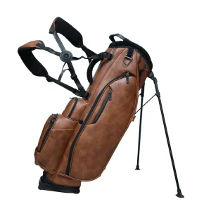 New Arrival Men’s Premium PU Golf Bag 6 Way Club Divider Magnetic Storage Pocket 3 Dedicated Ice Drink Pockets Factory Outlet
