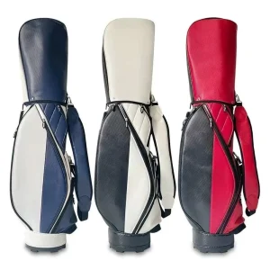 New Black and White Golf Bag Professional Golf Bag PU Grass Twill Leather Waterproof Durable Golf Club Bag