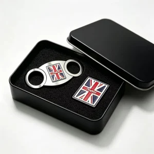 New Customize Laser Logo Cigar Cutter Custom Logo Cigar Accessory Lighter And Cutter Set Golf Ball Marker