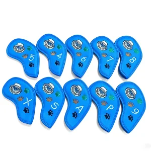 New Design Cartoon Embroidery Custom Logo OEM Customized 10Pcs Per Set Neoprene Golf Iron Wedge Protective Headcover Set