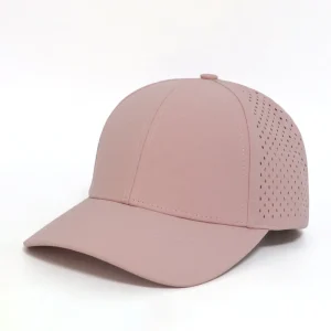 New Design Custom Logo 6 Panels 100% Polyester Waterproof Laser Cutting Holes Quick Dry Sports Tennis Women Golf Hats