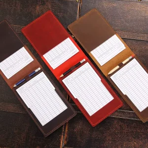 New Design Custom Logo Yardage Book Cover Leather Blank Laserable Golf Scorecard Holder