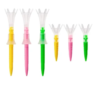 New Design Custom Patterned Multicolor Large Golf Tee Plastic Height Adjustable Golf Tees