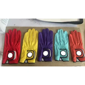 New Design Custom Sheep Skin Leather in All Colored Golf Gloves Anti slip Leather Golf Glove Customized