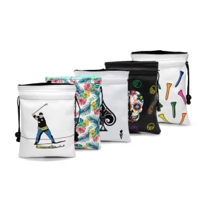 New Design Drawstring Closure Golf Accessories Bag Golf Ball Pouch Golf Valuables Pouch