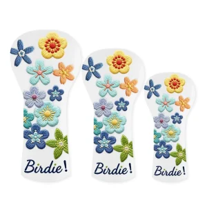 New Design Embroidery Pu Leather Wood Driver Cover Club Golf Head Cover Golf Headcover