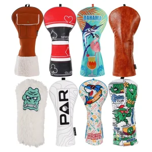 New Design Leather Golf Head Cover Manufacturer Golf Club Cap Covers
