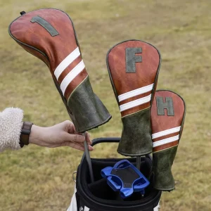 New Design PU Leather Golf Club Headcover Printed Golf Wood Driver Head Cover Embroidery Golf Headcover