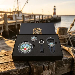 New Design Support Logo Custom Novelty Black Golf Accessories Gift Box Set