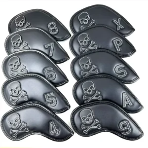New Design Waterproof PU Leather Golf Iron Club 10 Pcs Magnetic Closure Customized Head Covers