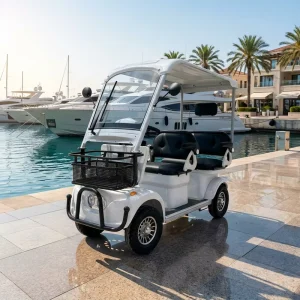 New Electric Golf Cart 3 4 Seat Dual Row 60V Leisure Vehicle Hydraulic Suspension Low Speed for Resort & Park