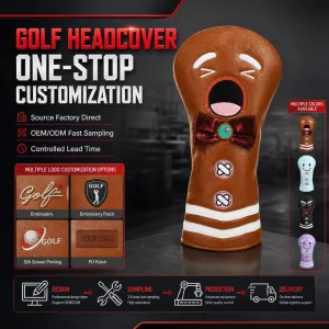 New Factory Direct Sale Stock Durable PU Leather Golf Club Head Covers Low Price Custom logo OEM ODM Golf Driver Headcover