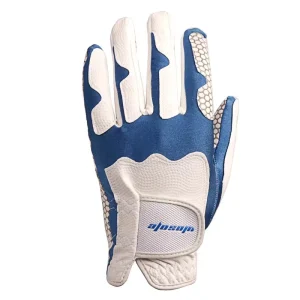 New Factory Price Custom Logo Sports Accessories Blue Silicone Non Slip Breathable Men’s Left Hand Leather Golf Gloves