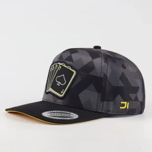 New Fashion Custom Camo Poker Spades 3D Embroidery Adjustable Snapback Baseball Cap 5 Panel Baseball Hat Manufacturer Factory