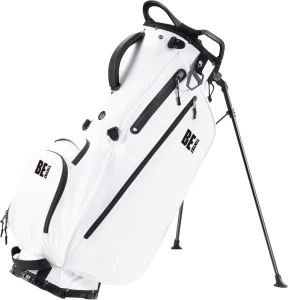 New Lightweight Golf Stand Bag with 7 Way Full Length Dividers 5 Zippered Pockets Automatically Adjustable Dual Straps Design