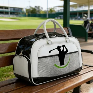 New Portable Golf Boston Clothing Bag With Seperate Shoes Store Compartment Large Capacity PU Leather Golf Shoes Bag