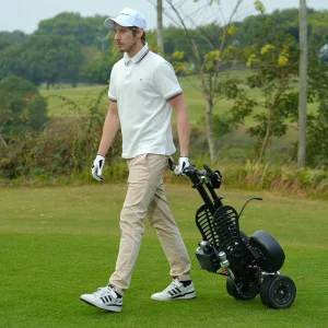 New Product Golf Trolley 4 Wheel 800W*2 Brushless Dual Motor 25km/h 10 Inches Foldable Electric Golf Scooter
