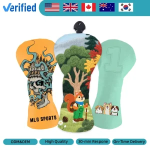 New Professional Factory High Quality Golf Headcover Driver Waterproof with Printing Logo