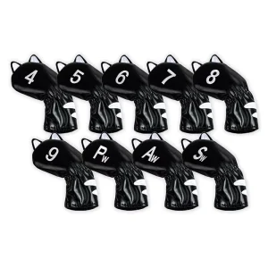 New Style Animal Golf Club Iron Cover 9 Pieces 1Set PU Leather Golf Head Cover With Three Colors From Manufacturer