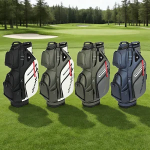 New Waterproof Scratch-Resistant Premium PU Leather Golf Cart Bag Factory Price Low MOQ OEM Custom Golf Bag