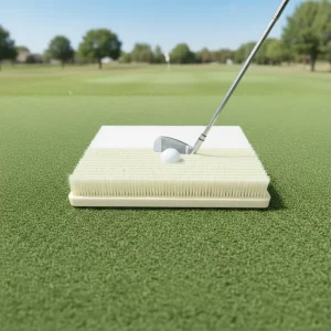 New White Yellow Golf Bunker Practice Mat 4cm Thick Anti Slip Backing Nylon Plastic Rubber Material 35×18.5cm Home Office