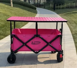 Night Market Stall Special Red & Black Waterproof Foldable Four Wheel Trolley Cart Egg Roll Table Board Sunshade Outdoor
