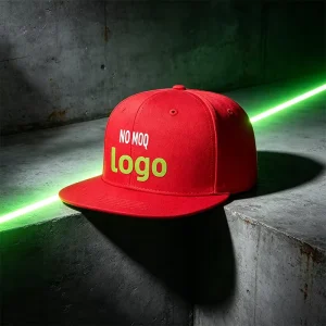 No MOQ Custom Logo Baseball Cap Red Snapback Hat Flat Brim Hip Hop 6 Panel Fishing Sports Cap