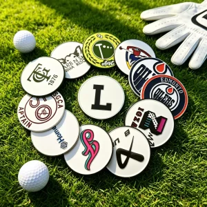Novelty Bulk Breakfast Golf Ball Marker Accessory Pickleball Customised Coin Leather Bracelet Random Medallion Plastic