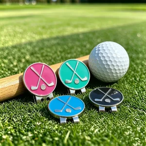 Novelty Golf Club Design Magnetic Golf Ball Marker with Hat Clip Assorted Colors Metal Enamel Golf Gifts Ready to Ship