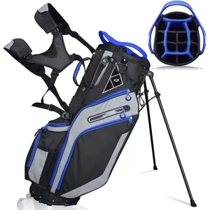 Nylon Golf Club Bag with Rain Cover, 14 Dividers and 8 Pockets
