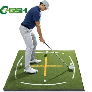 Nylon Knitted Turf Practice Mat for Indoor Outdoor Use Golf Training Mat with Rubber Tee Holes, Suitable for Swing Driving
