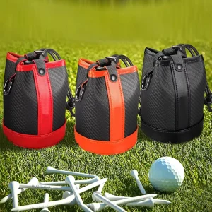 Nylon Travel Gear Golf Pouch Bucket Waist Design Bag Drawstring Golf Tee Bag Carbon Fiber Golf Pouch