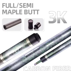 ODM Carbon Fiber Pool Cue Shaft 18-20oz 11.8/12.5mm Tip 1/2 Split Carbon Cue for Distributors