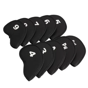 OEM 10 Pcs Set Black Color Neoprene Iron Wedge Golf Club Head Cover Headcover Custom Logo