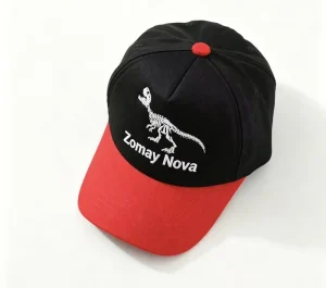 OEM 5 Panel Baseball Cap with Custom Dinosaur Embroidery Logo for Wholesalers BSCI Factory Streetwear Two Tone Hat Low MOQ