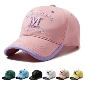 OEM 6 Panel Contrast Baseball Cap with Custom 3D Embroidery Multicolor Sport Hat Low MOQ